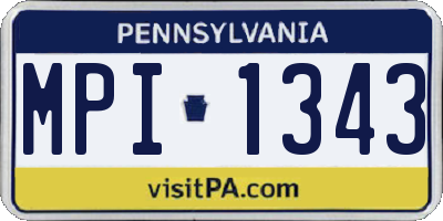PA license plate MPI1343