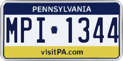 PA license plate MPI1344
