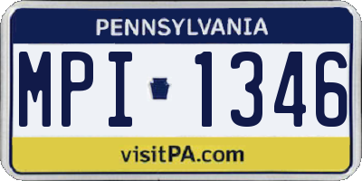 PA license plate MPI1346