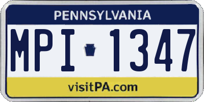 PA license plate MPI1347