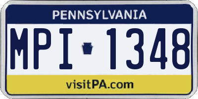 PA license plate MPI1348