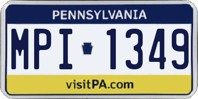 PA license plate MPI1349