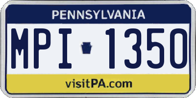 PA license plate MPI1350