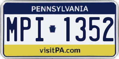 PA license plate MPI1352