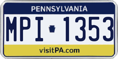 PA license plate MPI1353