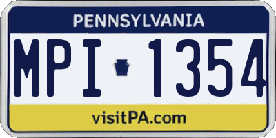 PA license plate MPI1354