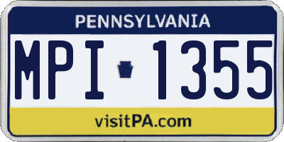 PA license plate MPI1355