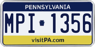 PA license plate MPI1356