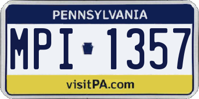 PA license plate MPI1357