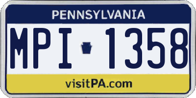 PA license plate MPI1358