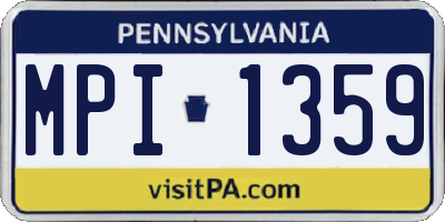 PA license plate MPI1359