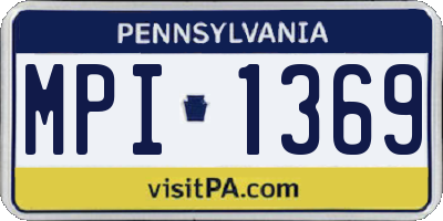 PA license plate MPI1369