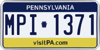 PA license plate MPI1371