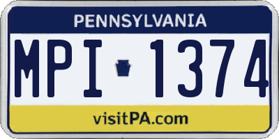 PA license plate MPI1374