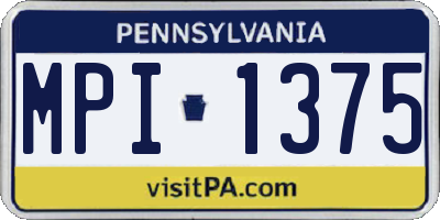 PA license plate MPI1375