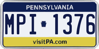 PA license plate MPI1376