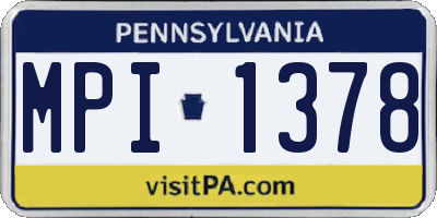 PA license plate MPI1378