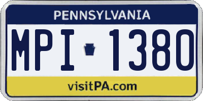 PA license plate MPI1380