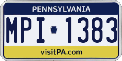 PA license plate MPI1383