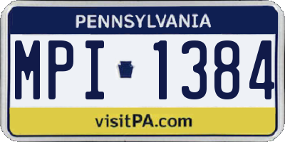 PA license plate MPI1384