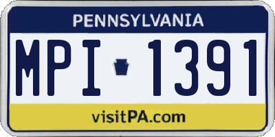 PA license plate MPI1391