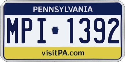 PA license plate MPI1392