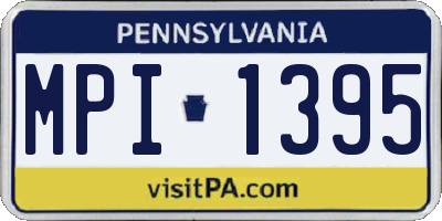 PA license plate MPI1395