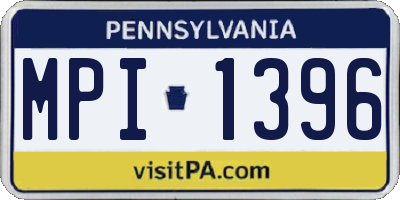 PA license plate MPI1396