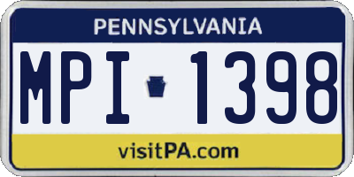 PA license plate MPI1398