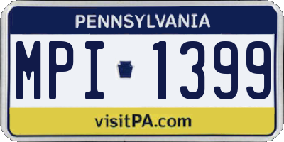 PA license plate MPI1399