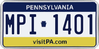 PA license plate MPI1401