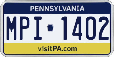 PA license plate MPI1402