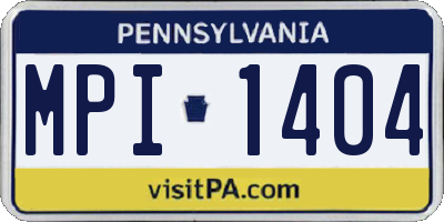 PA license plate MPI1404