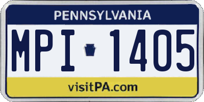PA license plate MPI1405