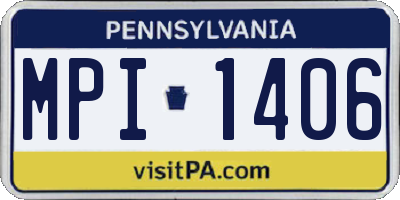 PA license plate MPI1406