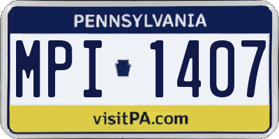 PA license plate MPI1407