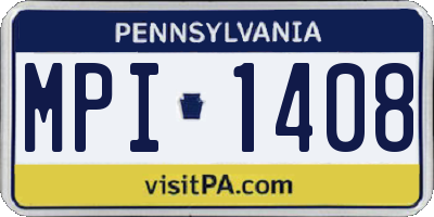 PA license plate MPI1408