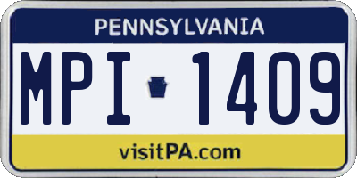 PA license plate MPI1409