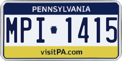 PA license plate MPI1415