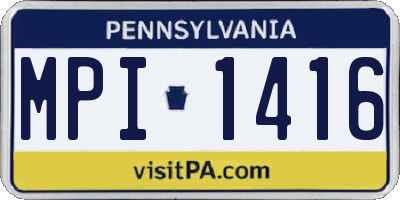 PA license plate MPI1416