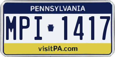 PA license plate MPI1417