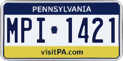 PA license plate MPI1421