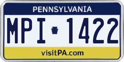 PA license plate MPI1422