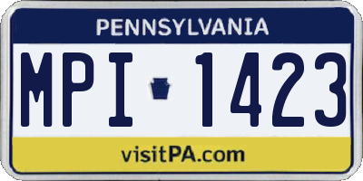 PA license plate MPI1423