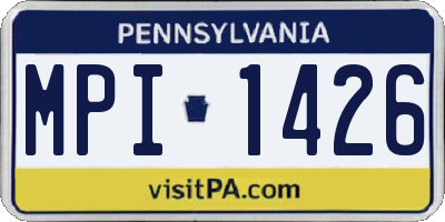PA license plate MPI1426