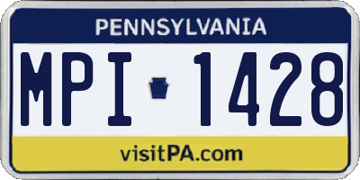 PA license plate MPI1428