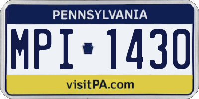 PA license plate MPI1430