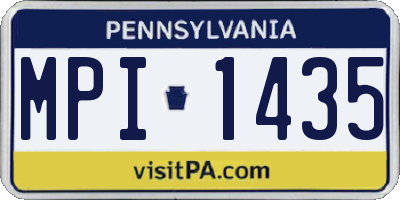 PA license plate MPI1435