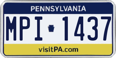 PA license plate MPI1437