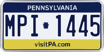 PA license plate MPI1445